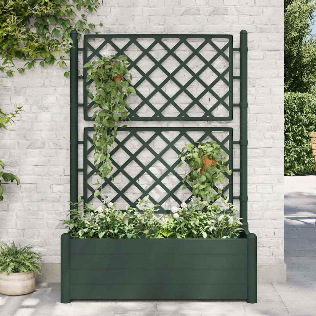 Fioriera da Giardino con Graticcio 100x43x142 cm PP Verde