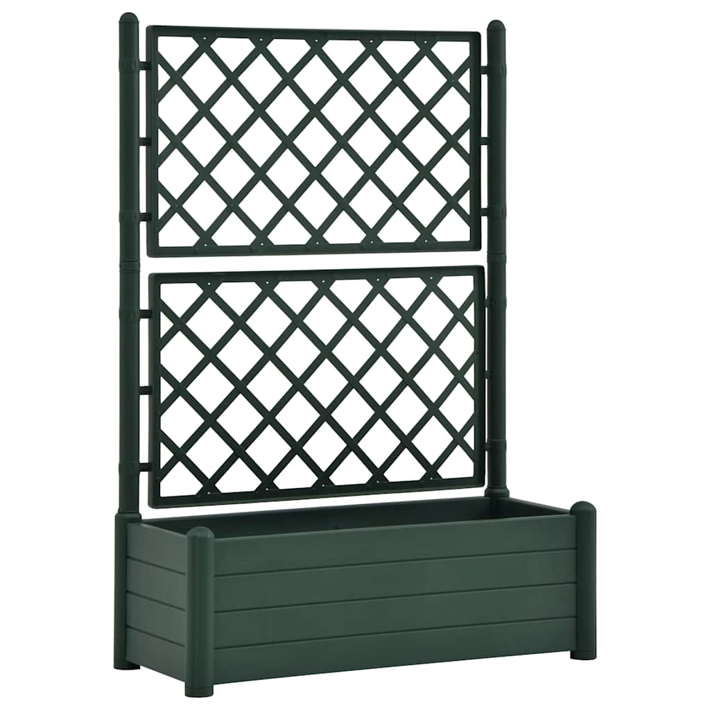 Fioriera da Giardino con Graticcio 100x43x142 cm PP Verde