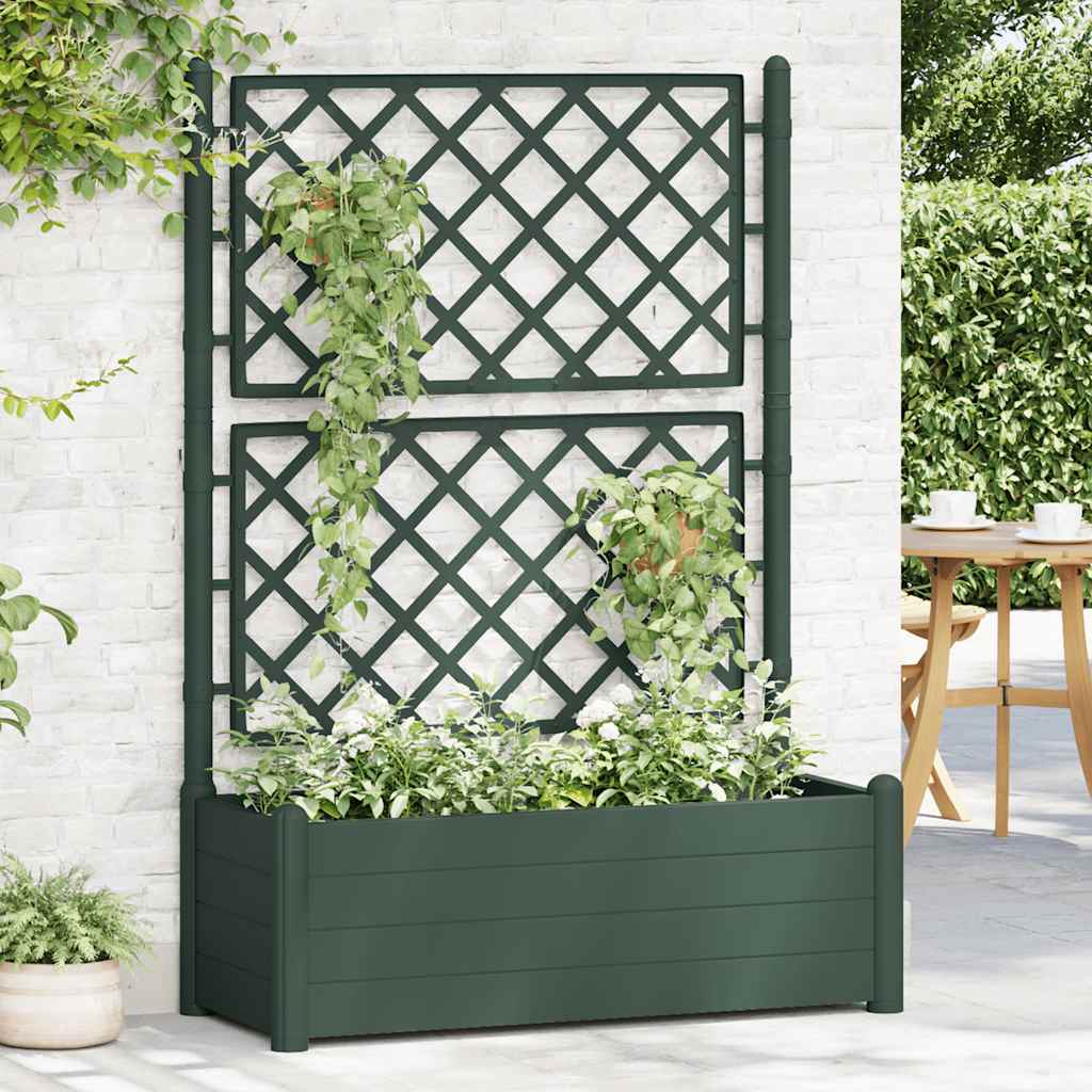 Fioriera da Giardino con Graticcio 100x43x142 cm PP Verde