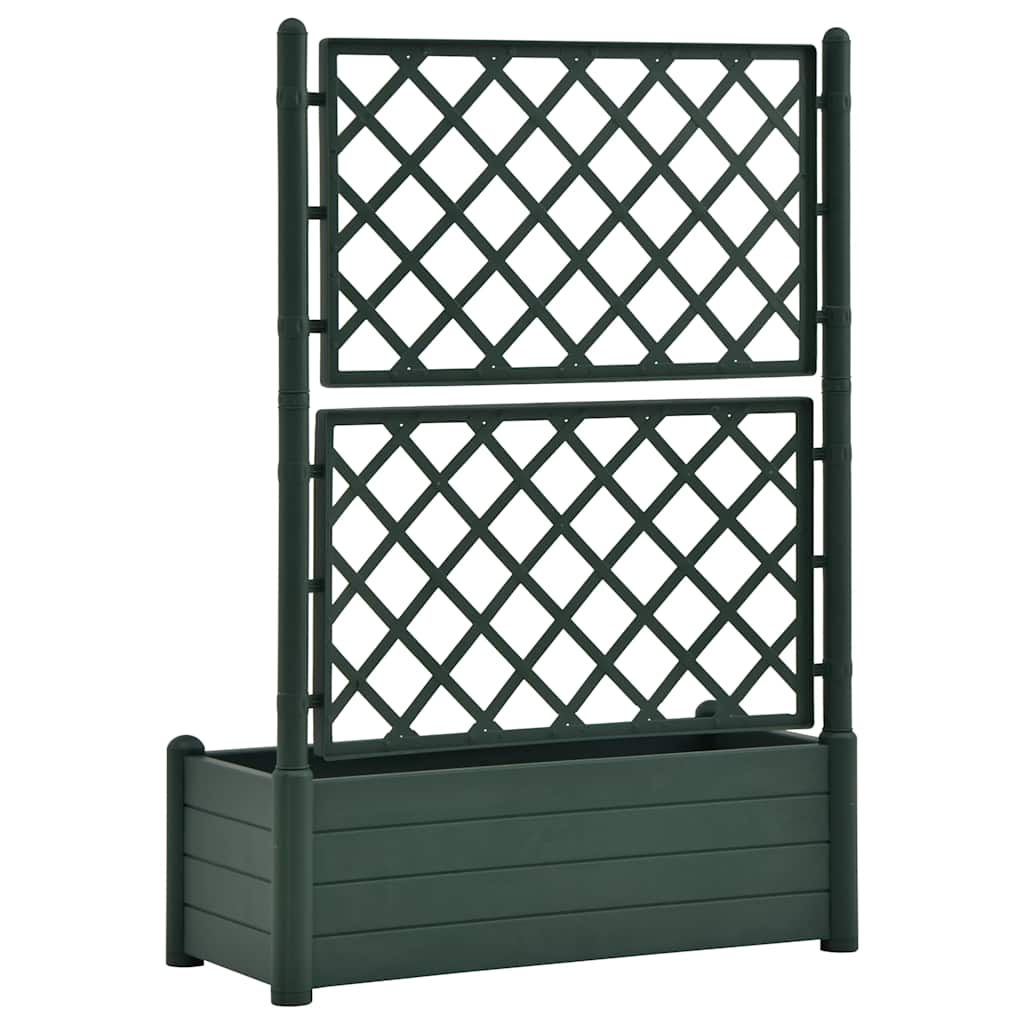 Fioriera da Giardino con Graticcio 100x43x142 cm PP Verde