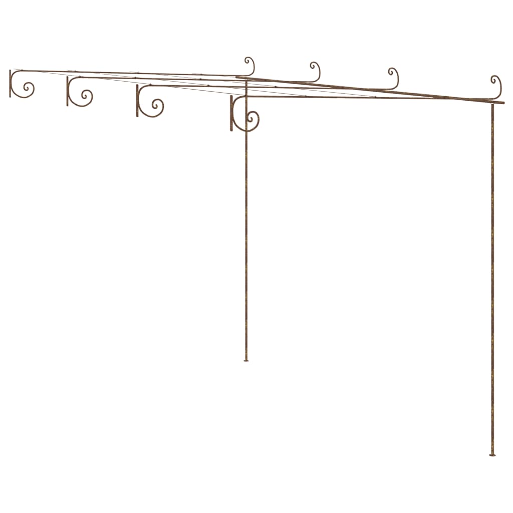 Pergolato da Giardino Marrone Anticato 4x3x2,5 m in Ferro