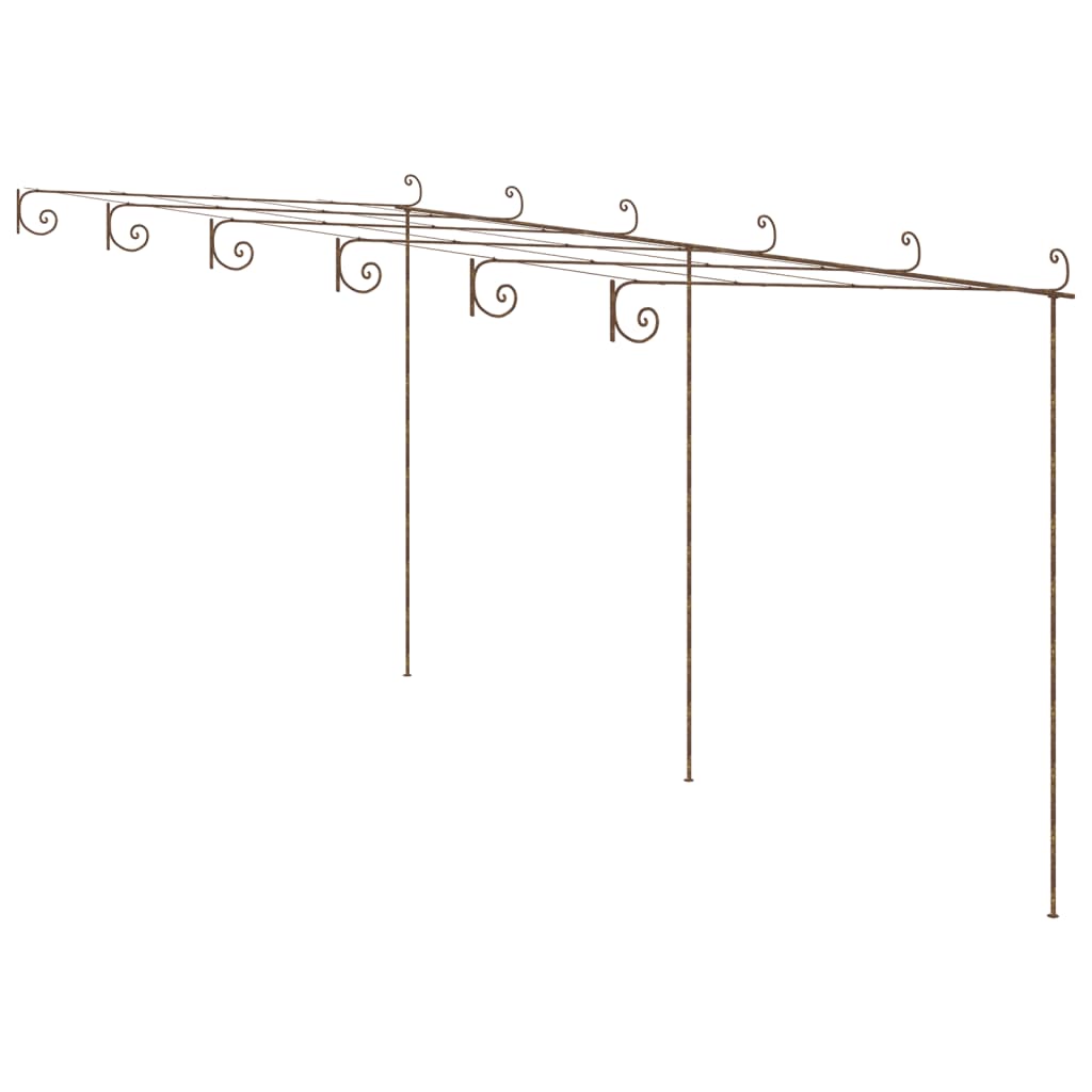 Pergolato da Giardino Marrone Anticato 6x3x2,5 m in Ferro