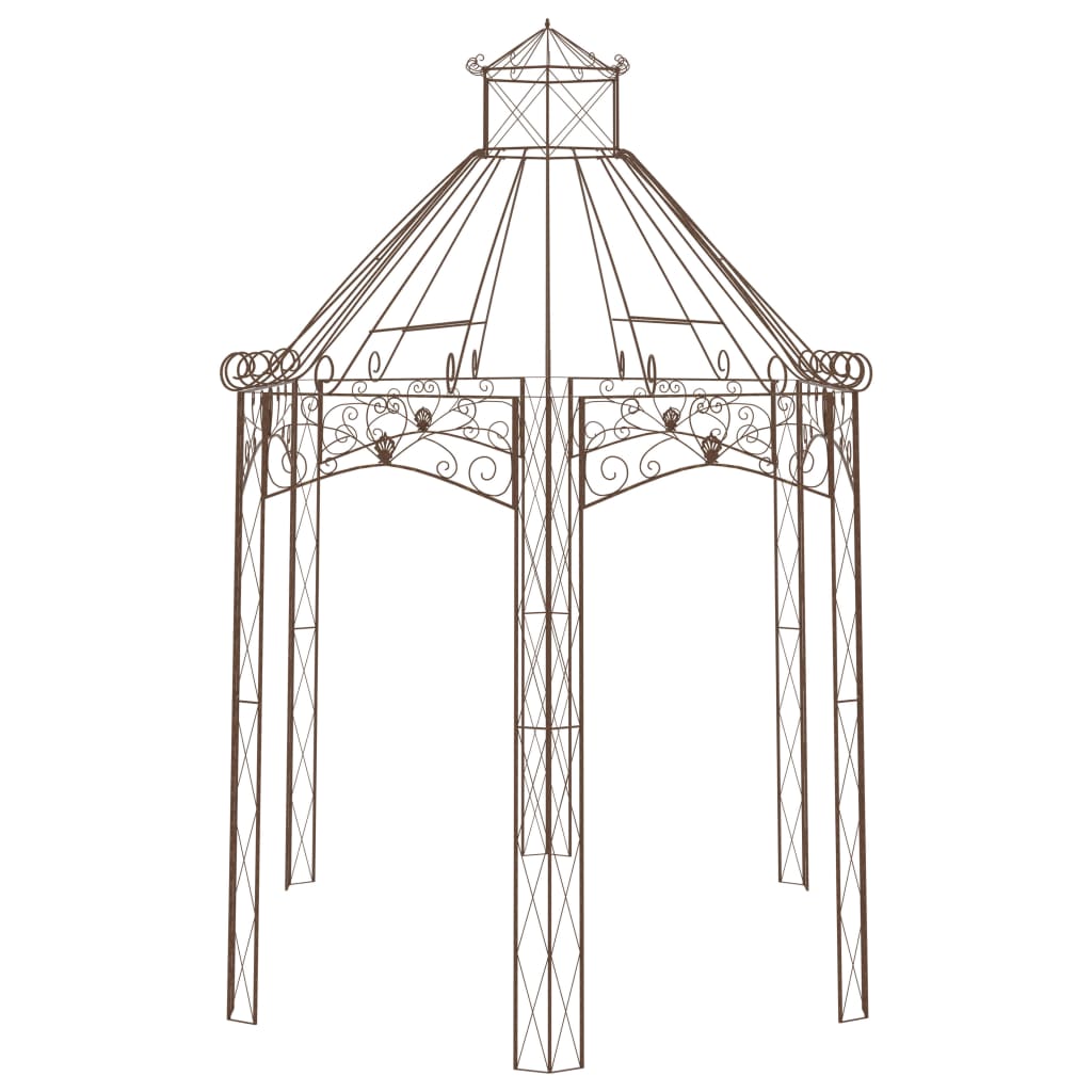 Padiglione da Giardino Marrone Anticato 400x258x378 cm in Ferro