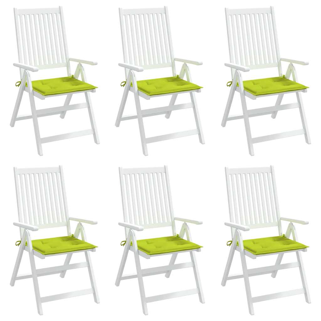 Cuscini per Sedia 6 pz Verde Intenso 40x40x3 cm Tessuto Oxford