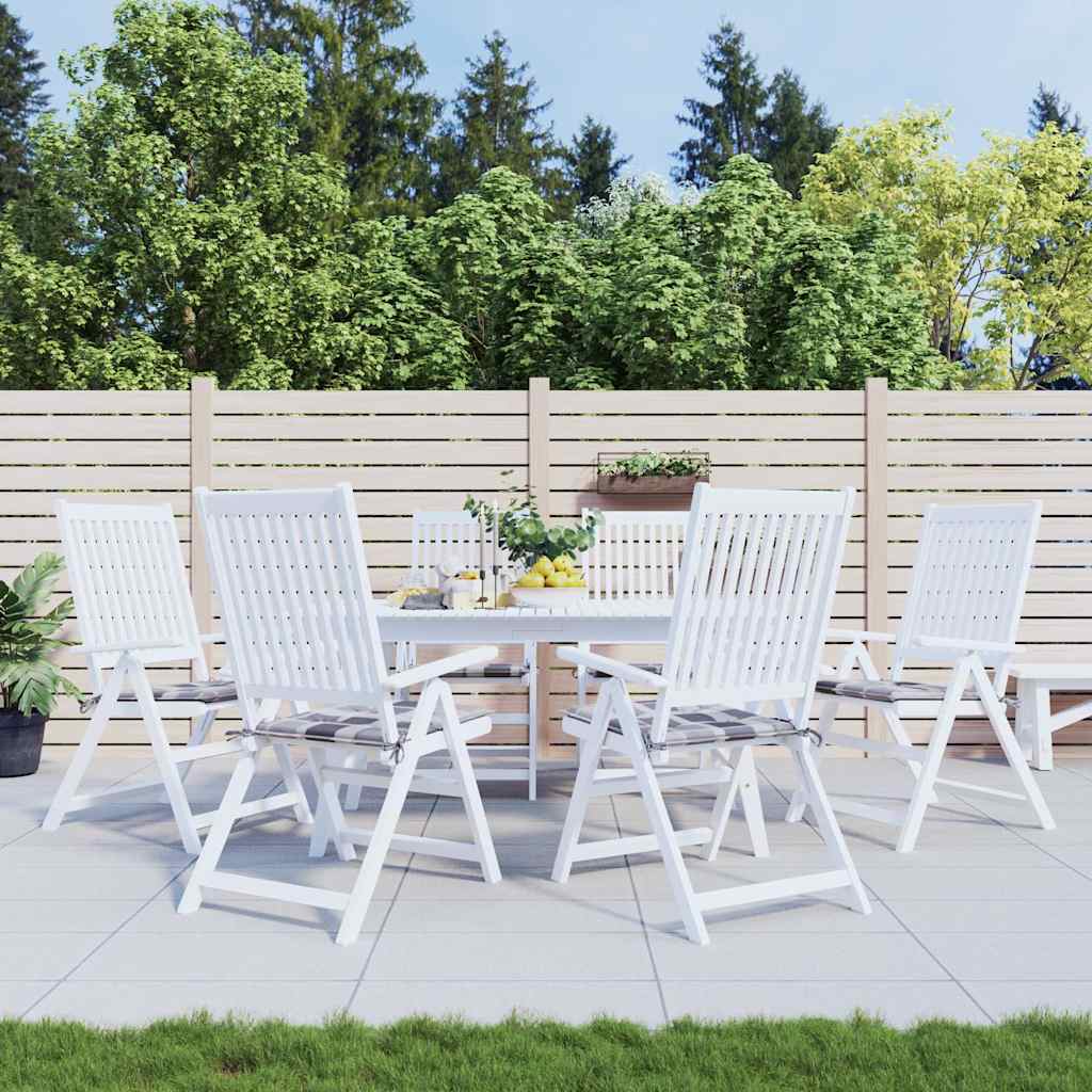 Cuscini per Sedia 6 pz a Quadri Grigi 40x40x3cm Tessuto Oxford