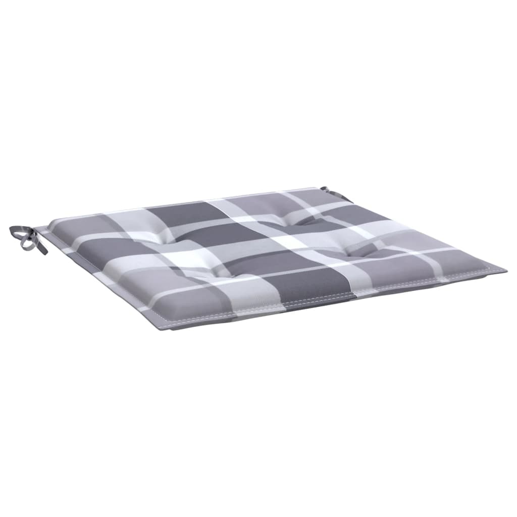 Cuscini per Sedia 6 pz a Quadri Grigi 40x40x3cm Tessuto Oxford