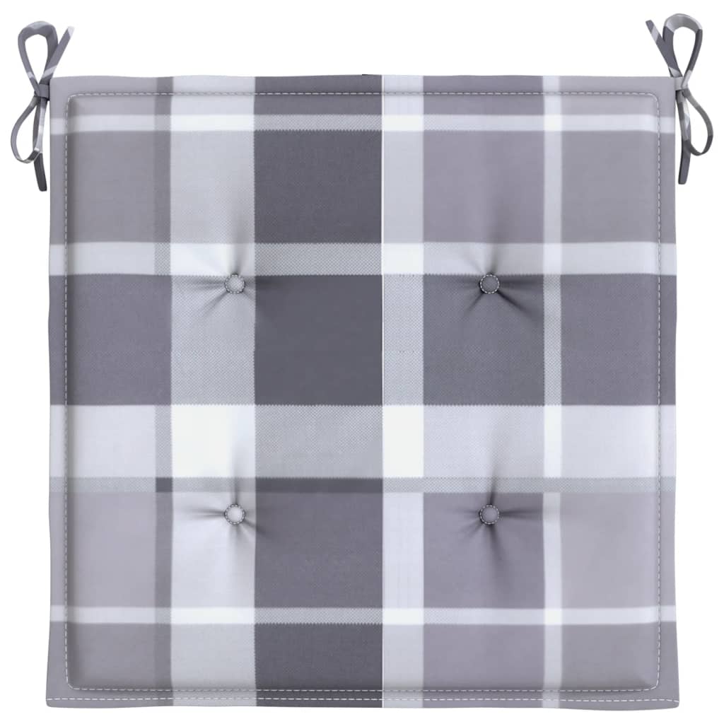 Cuscini per Sedia 6 pz a Quadri Grigi 40x40x3cm Tessuto Oxford