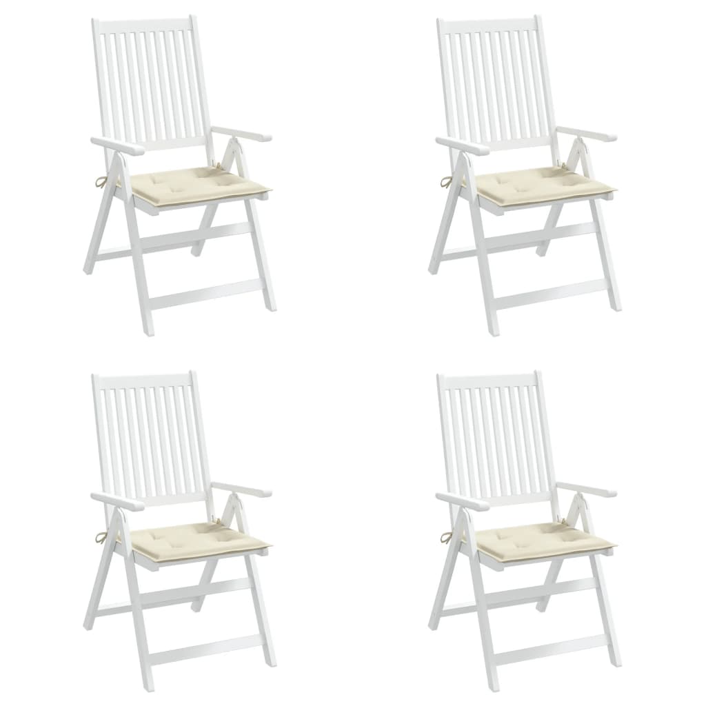 Cuscini per Sedia 4 pz Crema 50x50x3 cm in Tessuto Oxford