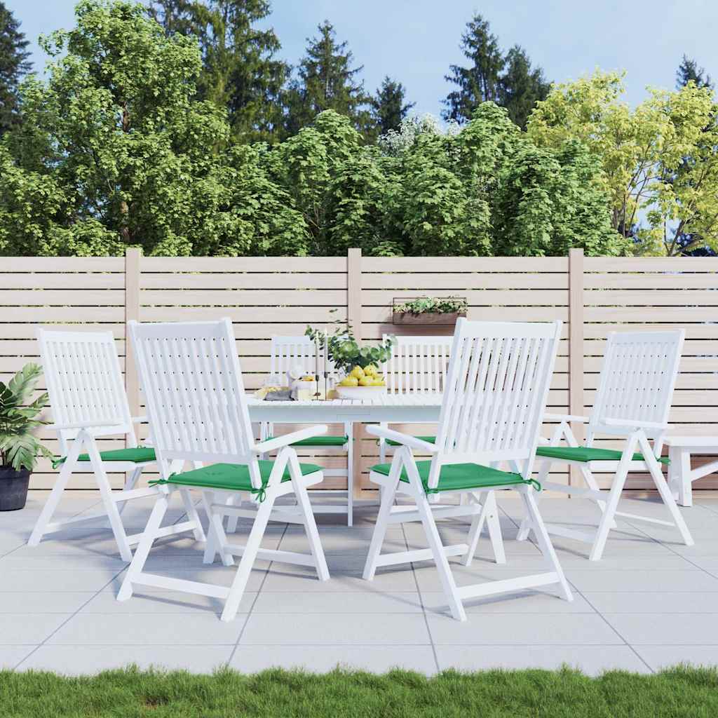 Cuscini per Sedia 6 pz Verdi 50x50x3 cm in Tessuto Oxford