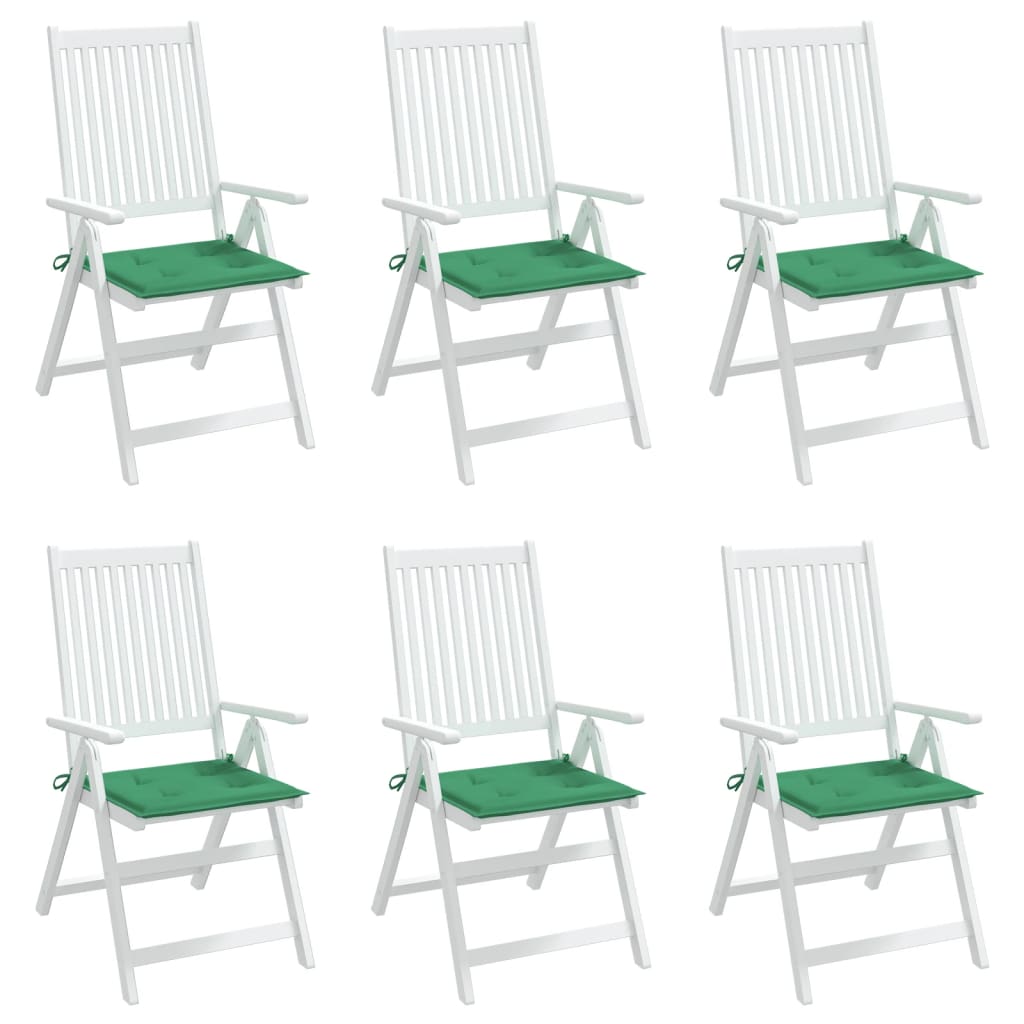 Cuscini per Sedia 6 pz Verdi 50x50x3 cm in Tessuto Oxford