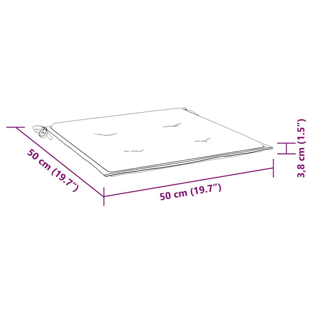 Cuscini per Sedia 4 pz Tortora 50x50x3 cm in Tessuto Oxford