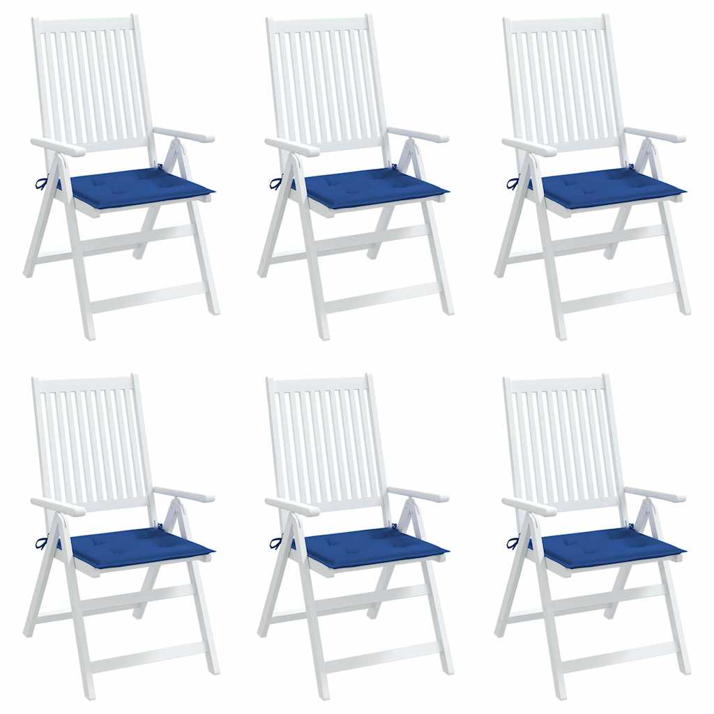 Cuscini per Sedia 6 pz Blu Reale 50x50x3 cm in Tessuto Oxford