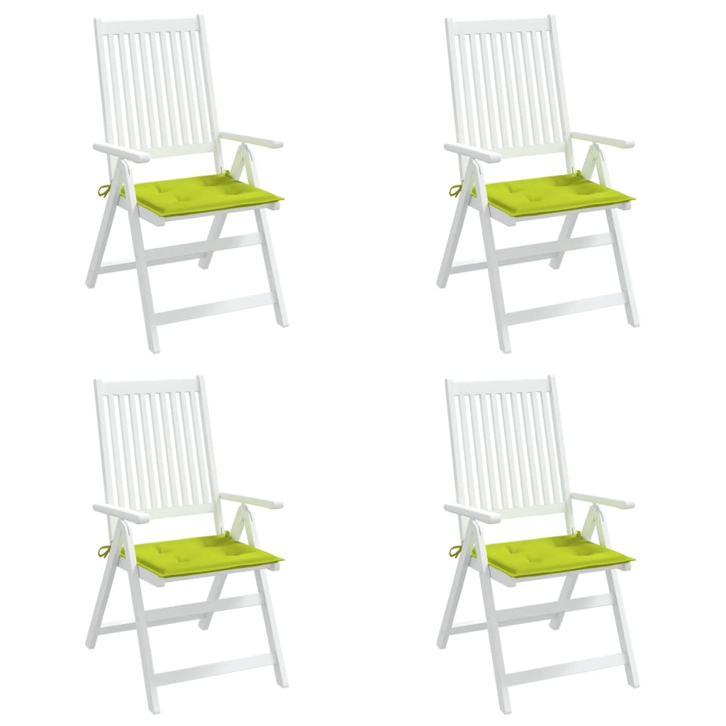 Cuscini per Sedia 4 pz Verde Brillante 50x50x3cm Tessuto Oxford