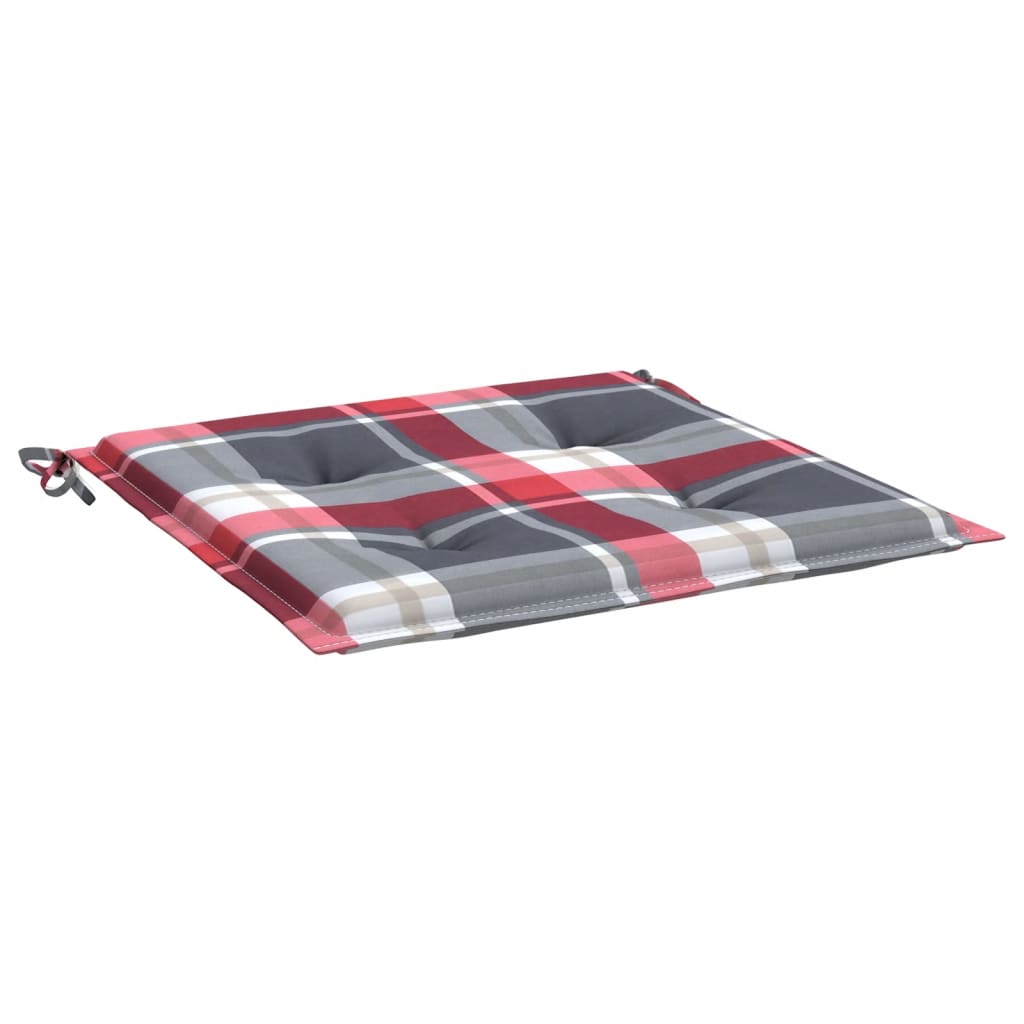 Cuscini per Sedia 2 pz a Quadri Rossi 50x50x3 cm Tessuto Oxford