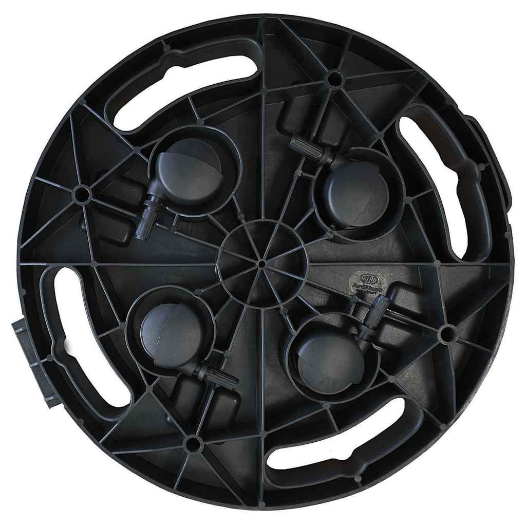 Carrelli per Piante con Ruote 2 pz Diametro 30 cm Neri 170 kg
