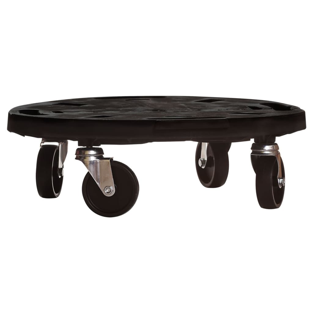 Carrelli per Piante con Ruote 3 pz Diametro 40 cm Neri 275 kg