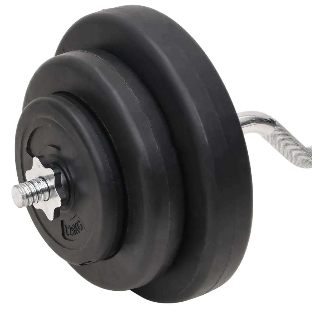 Set Bilanciere Curl e Manubri con Dischi 60 kg