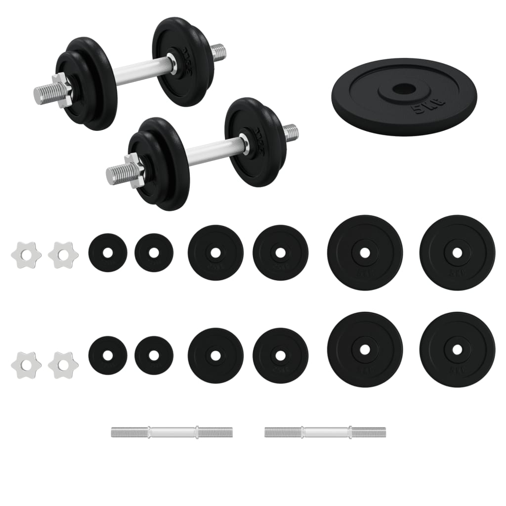 Set Bilanciere con Dischi 40 kg in Ghisa e Acciaio Cromato