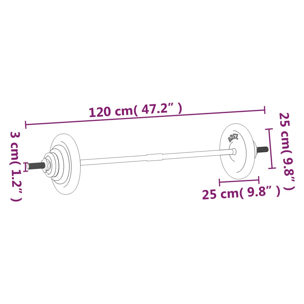 Set Bilanciere con Dischi 60 kg in Ghisa