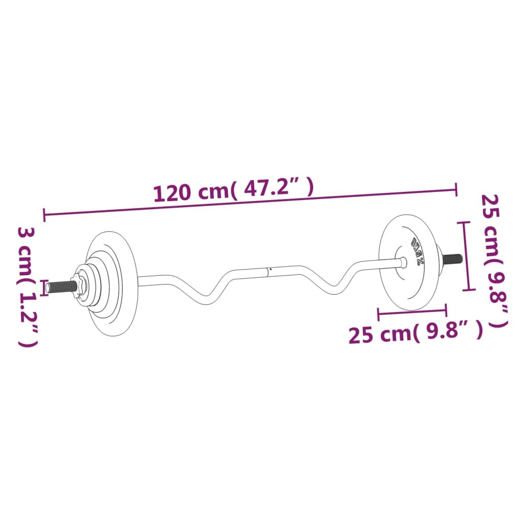 Set Bilanciere con Dischi 60 kg in Ghisa e Acciaio Cromato