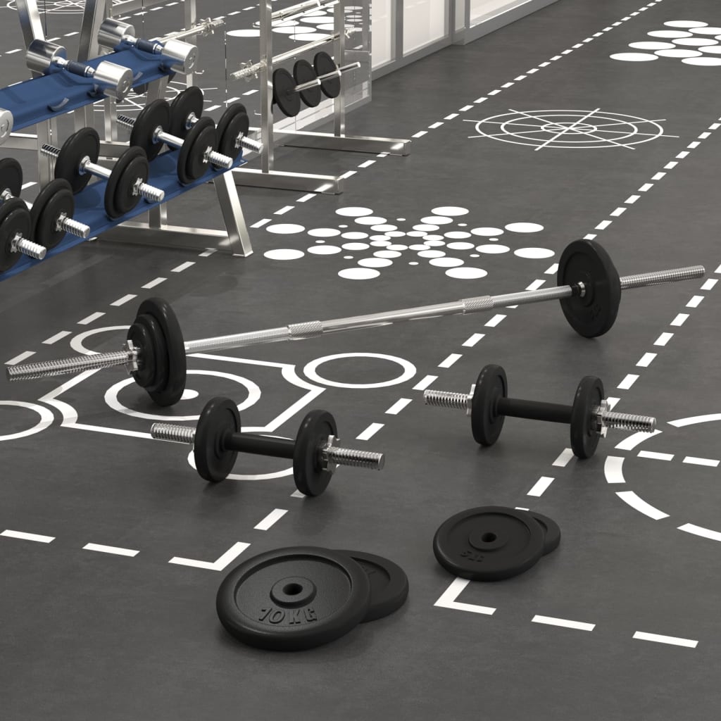 Set Bilanciere e Manubri con Dischi 60 kg in Ghisa