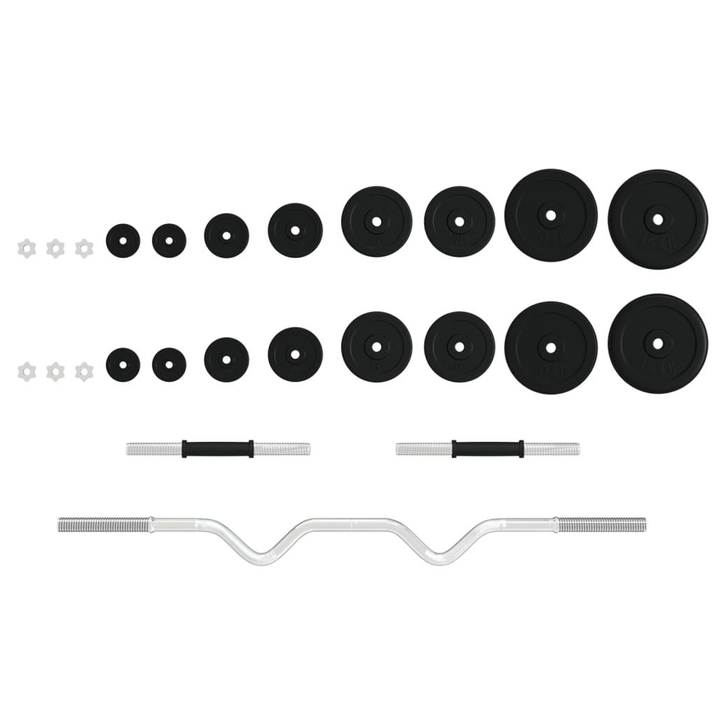 Set Bilanciere e Manubri con Dischi 90 kg in Ghisa