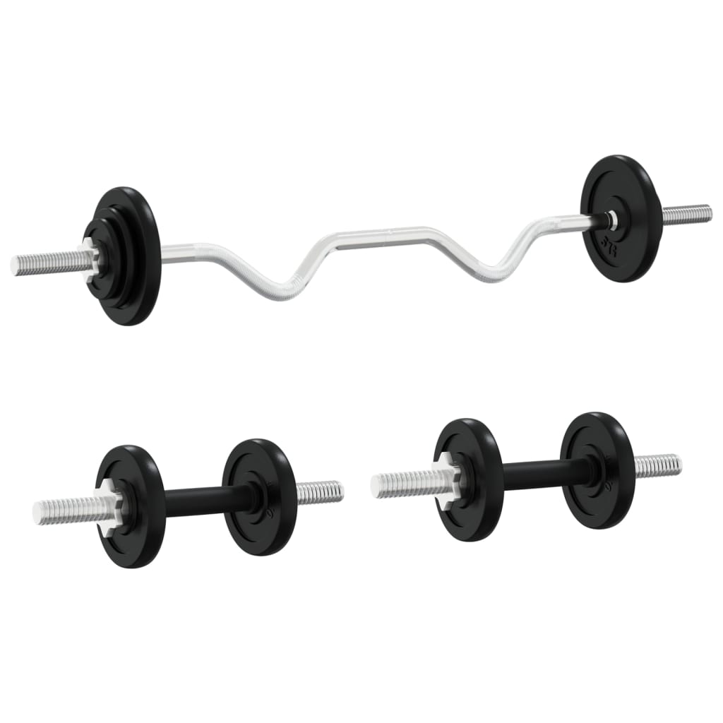 Set Bilanciere e Manubri con Dischi 90 kg in Ghisa