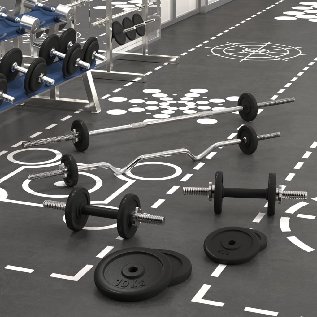 Set Bilanciere e Manubri con Dischi 60 kg in Ghisa