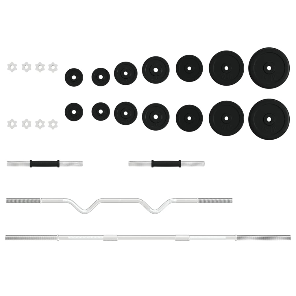 Set Bilanciere e Manubri con Dischi 90 kg in Ghisa