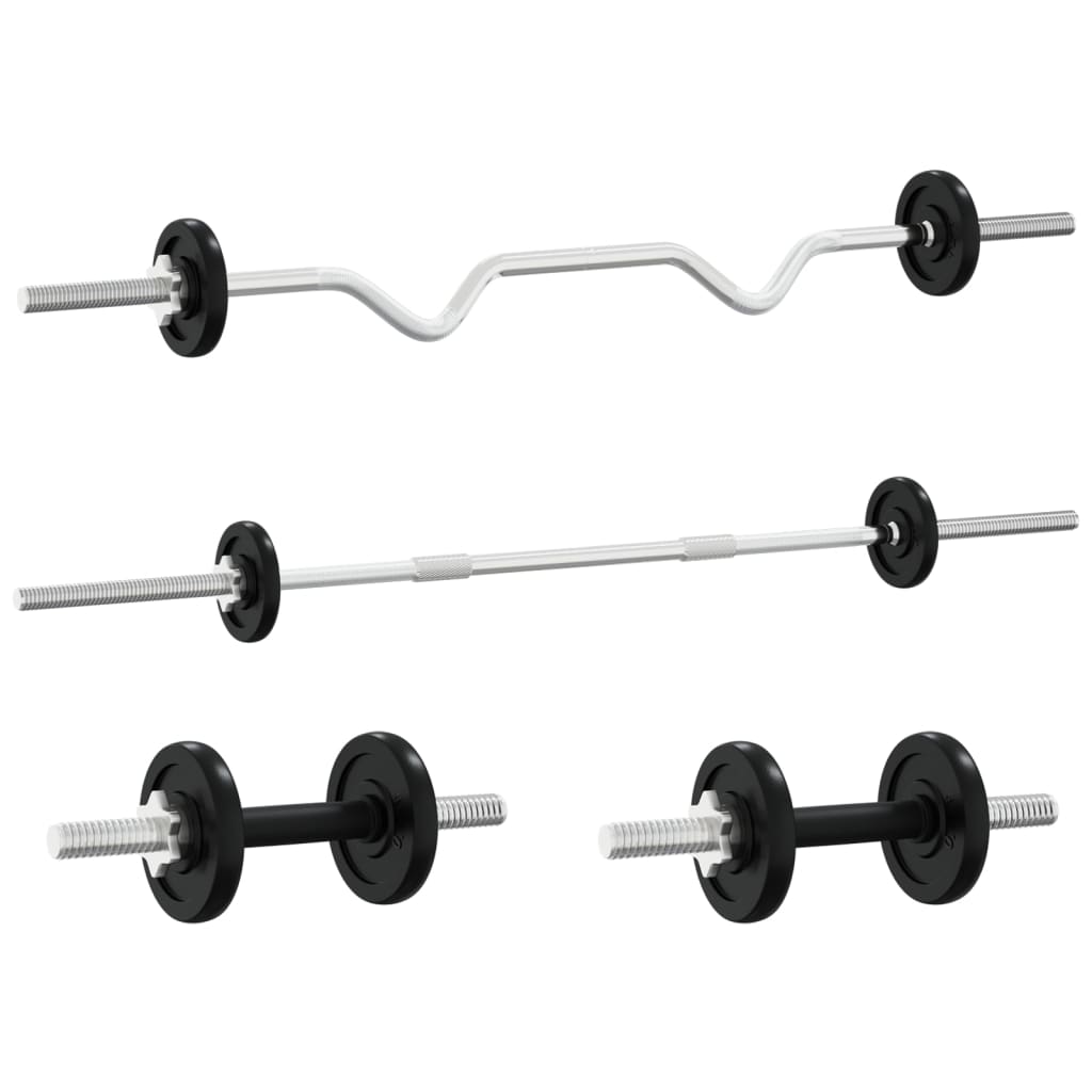 Set Bilanciere e Manubri con Dischi 90 kg in Ghisa