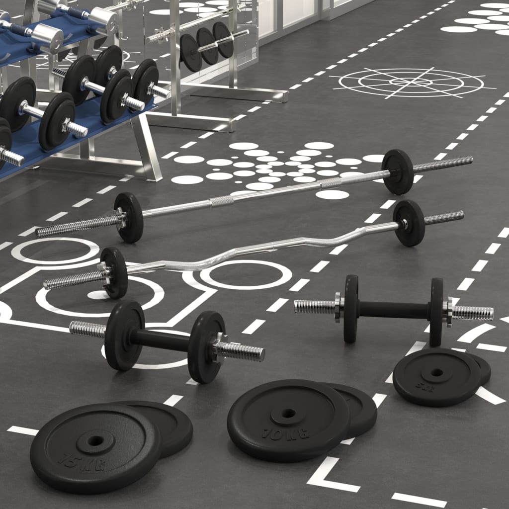 Set Bilanciere e Manubri con Dischi 120 kg in Ghisa