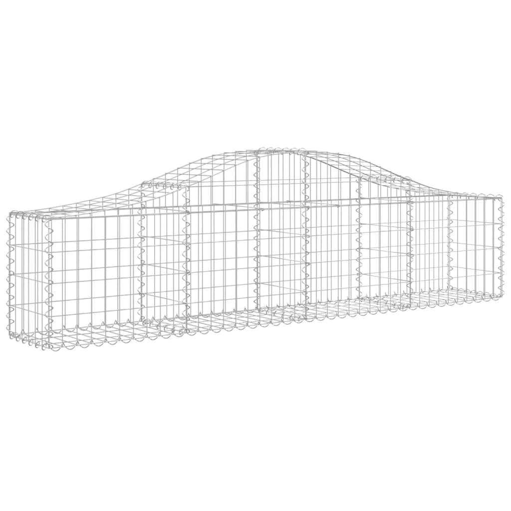 Cesti Gabbioni ad Arco 2 pz 200x30x40/60 cm Ferro Zincato