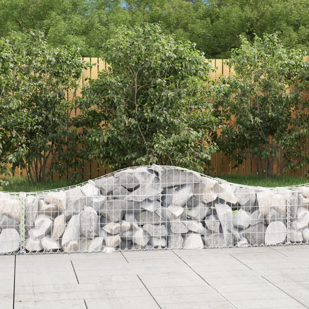 Cesti Gabbioni ad Arco 50 pz Ferro Zincato 200x30x40/60 cm