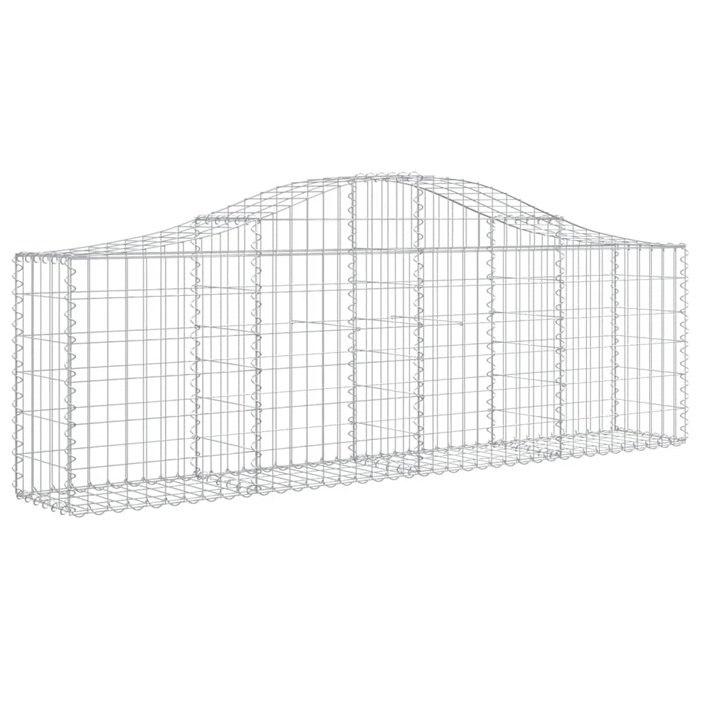 Cesti Gabbioni ad Arco 3 pz 200x30x60/80 cm Ferro Zincato