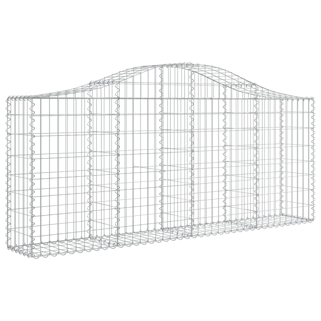 Cesti Gabbioni ad Arco 2 pz 200x30x80/100 cm Ferro Zincato
