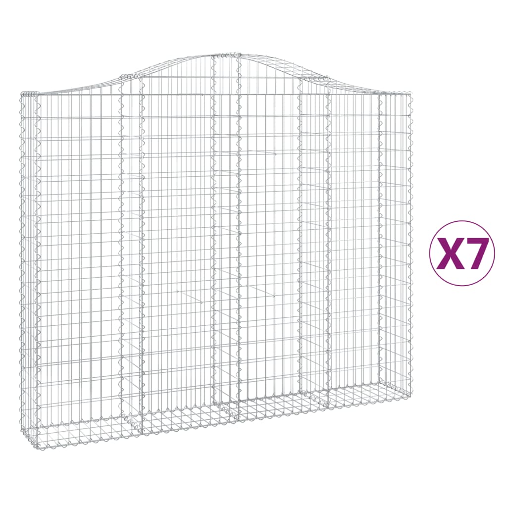 Cesti Gabbioni ad Arco 7 pz 200x30x160/180 cm Ferro Zincato