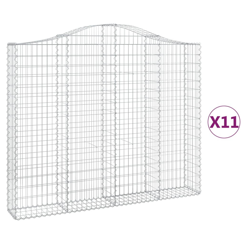 Cesti Gabbioni ad Arco 11 pz 200x30x160/180 cm Ferro Zincato