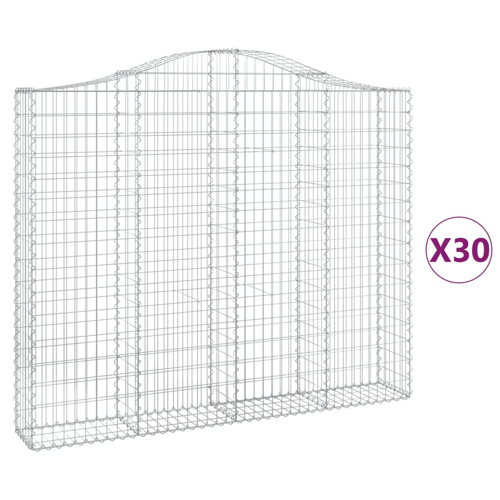 Cesti Gabbioni ad Arco 30 pz 200x30x160/180 cm Ferro Zincato