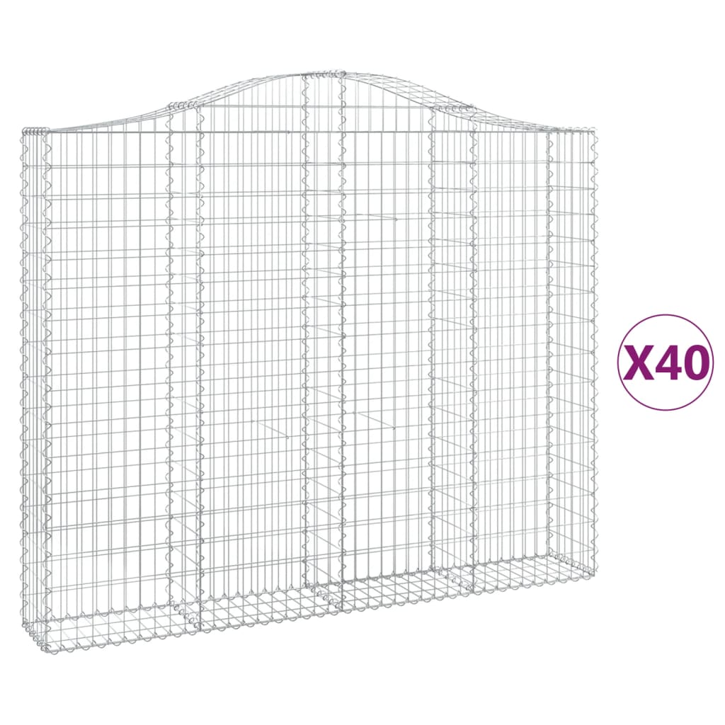 Cesti Gabbioni ad Arco 40 pz 200x30x160/180 cm Ferro Zincato