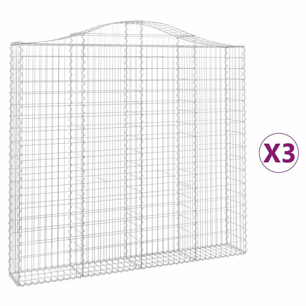 Cesti Gabbioni ad Arco 3 pz 200x30x180/200 cm Ferro Zincato