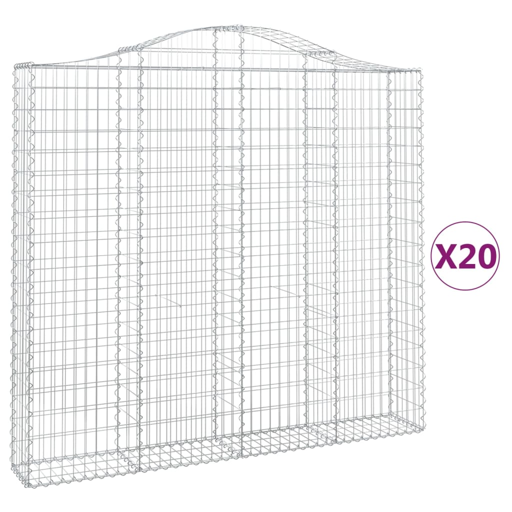 Cesti Gabbioni ad Arco 20 pz 200x30x180/200 cm Ferro Zincato