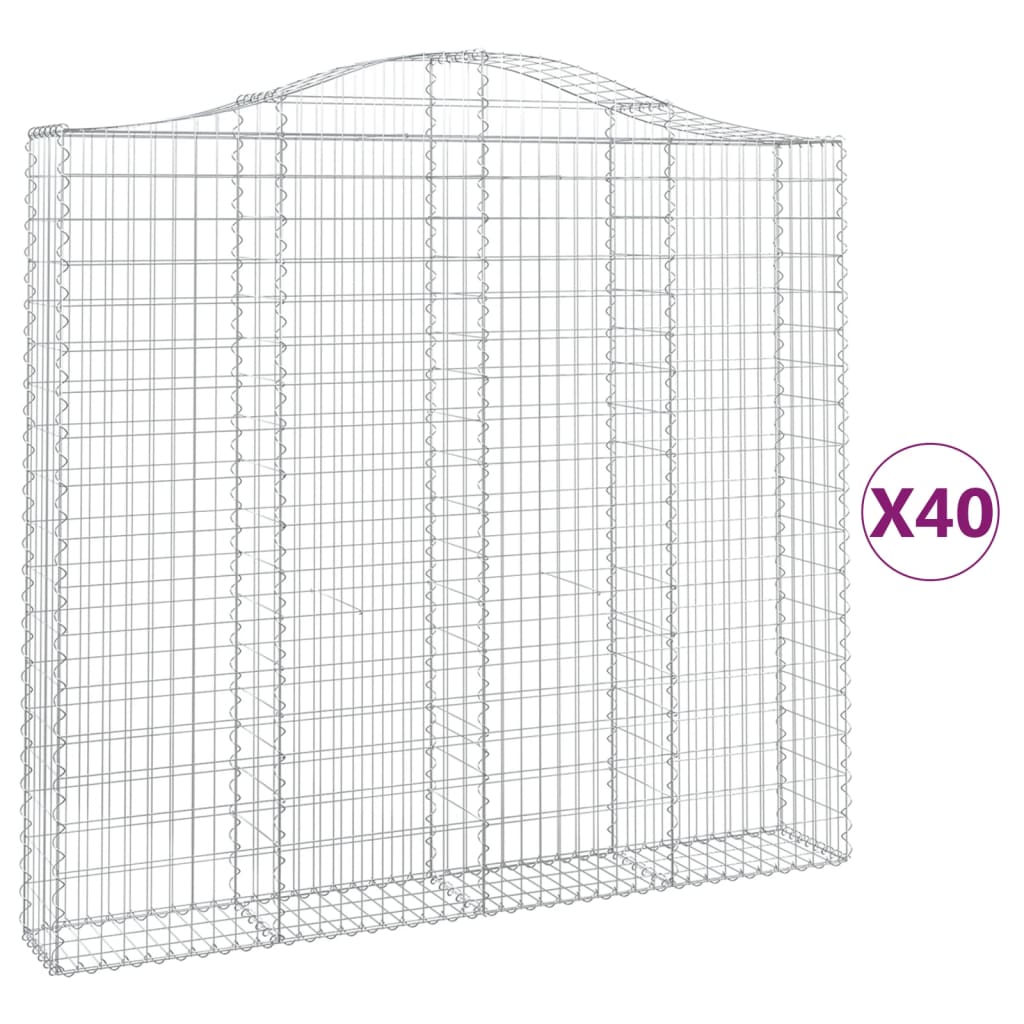 Cesti Gabbioni ad Arco 40 pz 200x30x180/200 cm Ferro Zincato