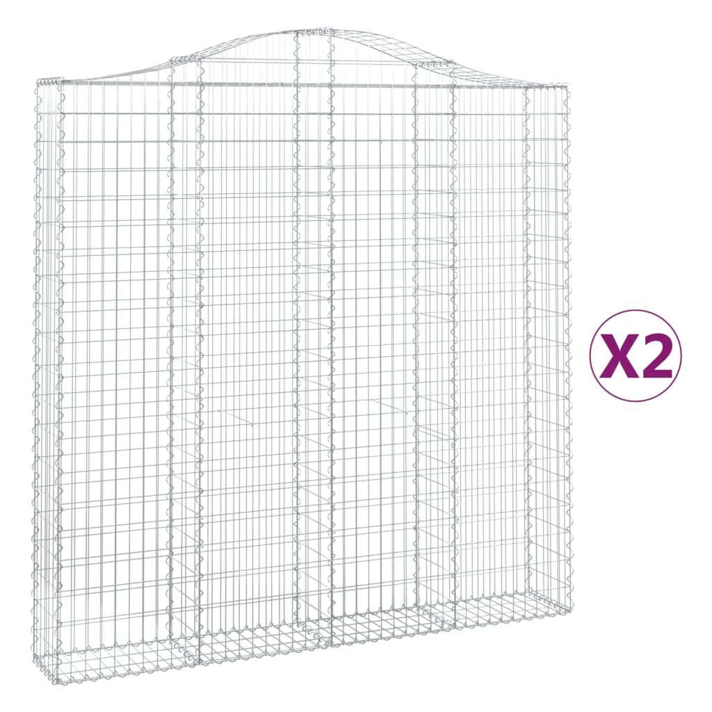 Cesti Gabbioni ad Arco 2 pz 200x30x200/220 cm Ferro Zincato
