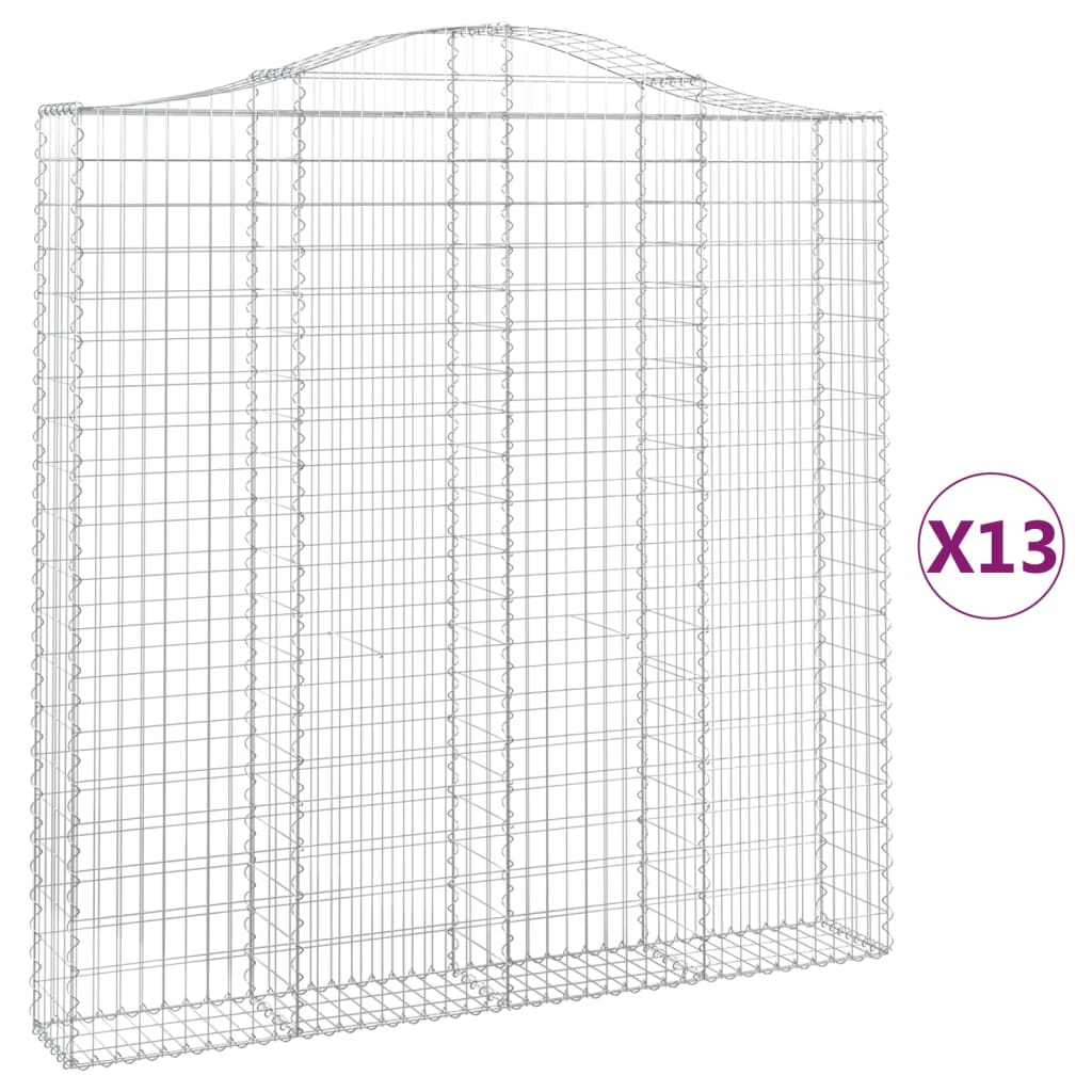 Cesti Gabbioni ad Arco 13 pz 200x30x200/220 cm Ferro Zincato
