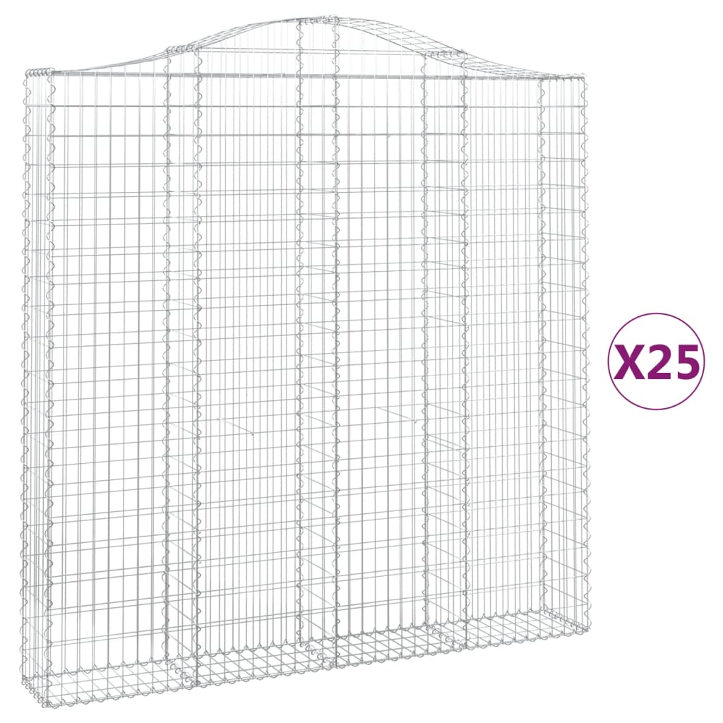 Cesti Gabbioni ad Arco 25 pz 200x30x200/220 cm Ferro Zincato