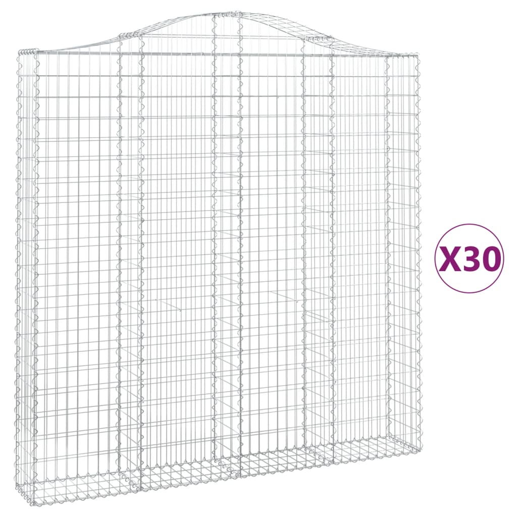 Cesti Gabbioni ad Arco 30 pz 200x30x200/220 cm Ferro Zincato