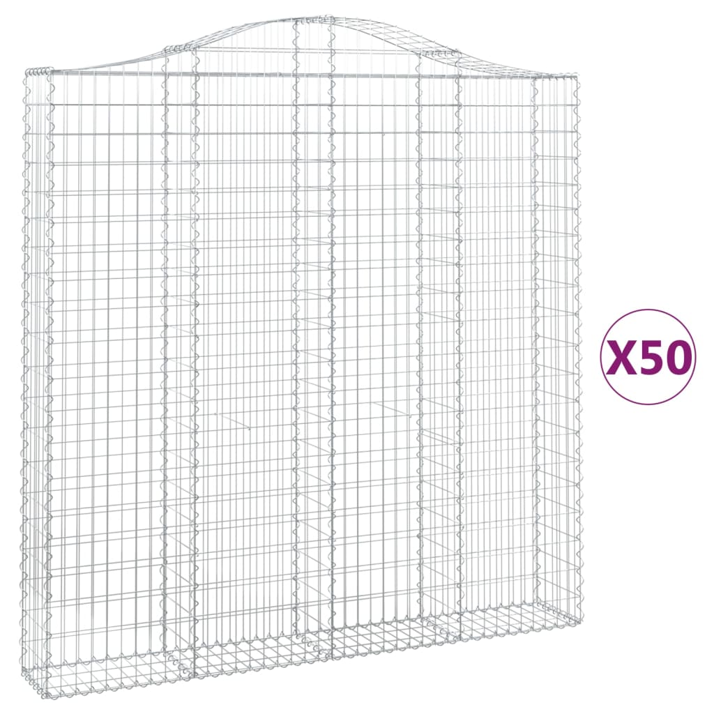 Cesti Gabbioni ad Arco 50 pz 200x30x200/220 cm Ferro Zincato