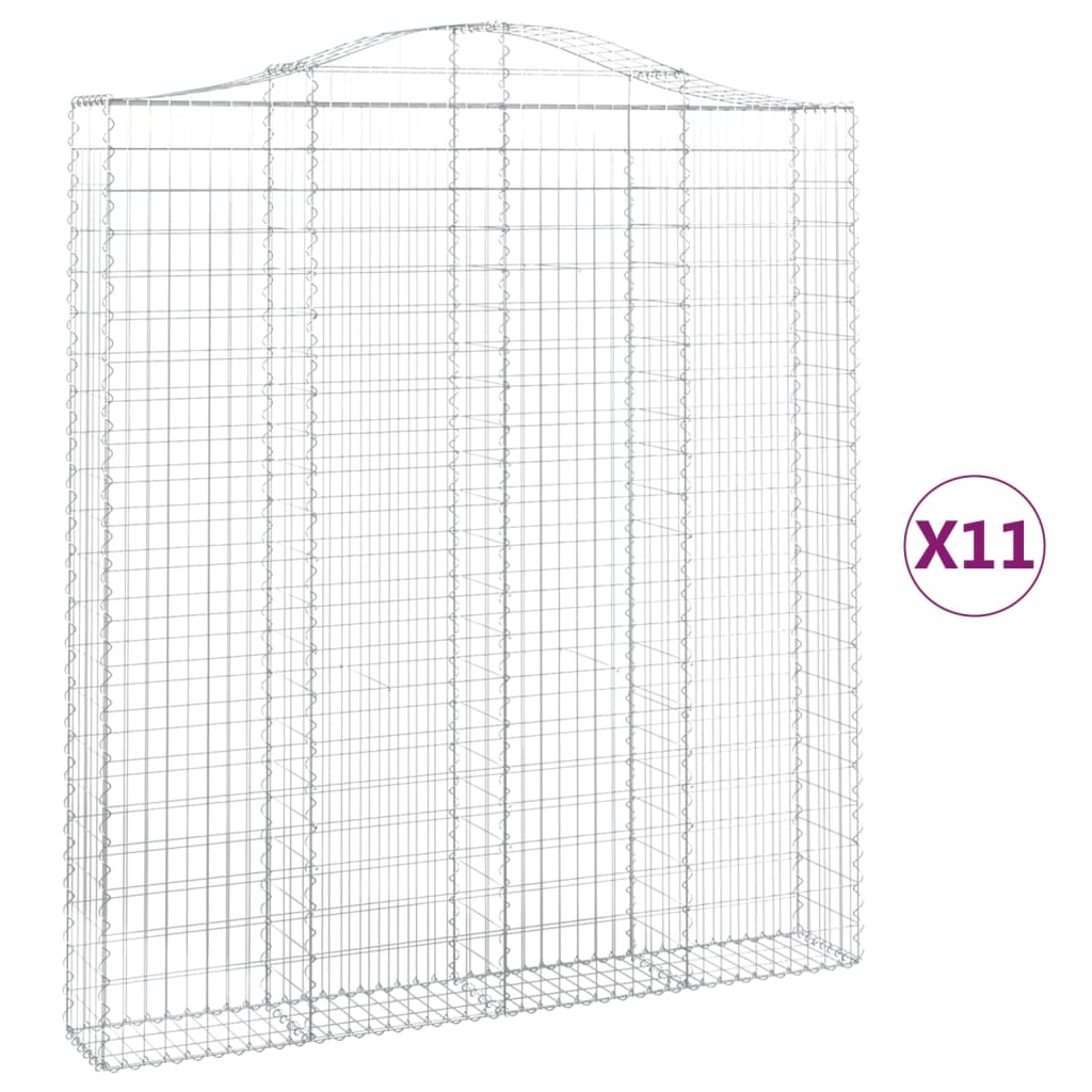 Cesti Gabbioni ad Arco 11 pz 200x30x220/240 cm Ferro Zincato