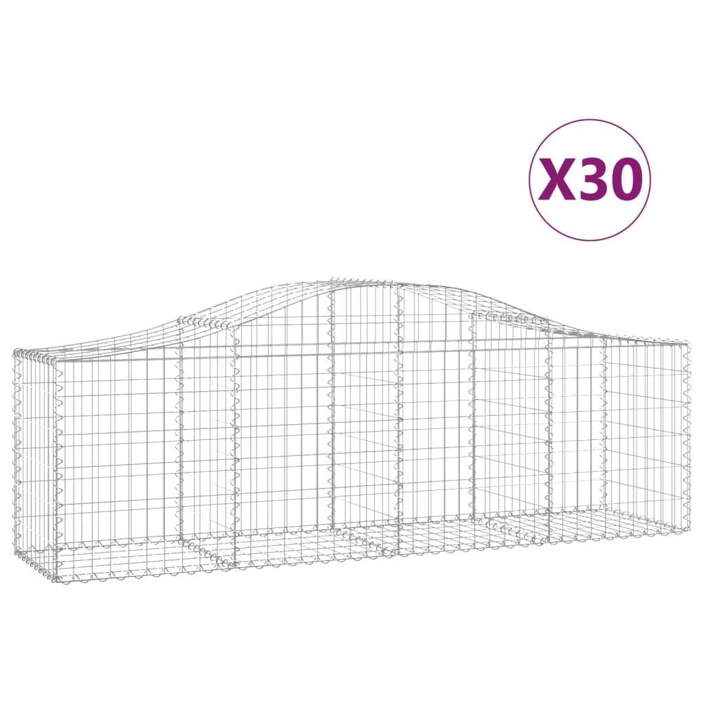 Cesti Gabbioni ad Arco 30 pz 200x50x60/80 cm Ferro Zincato