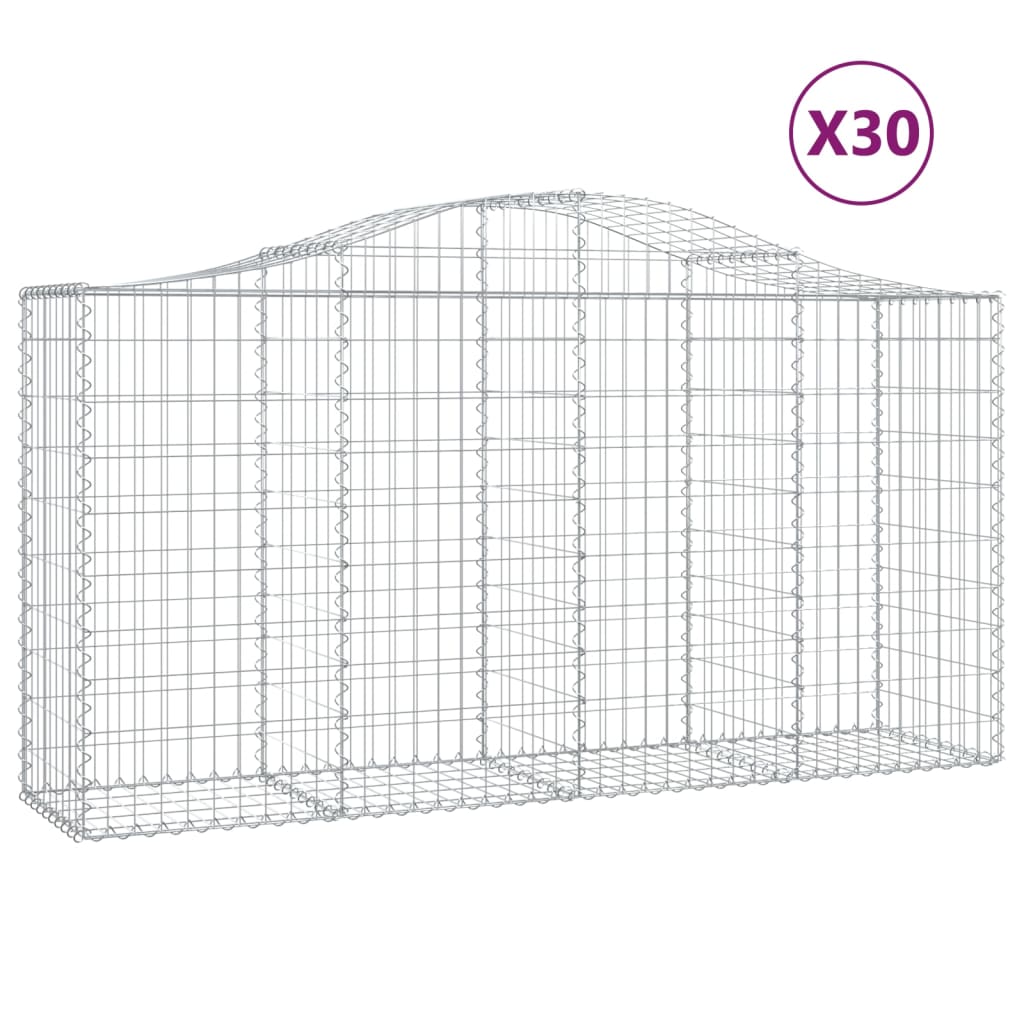 Cesti Gabbioni ad Arco 30 pz 200x50x100/120 cm Ferro Zincato